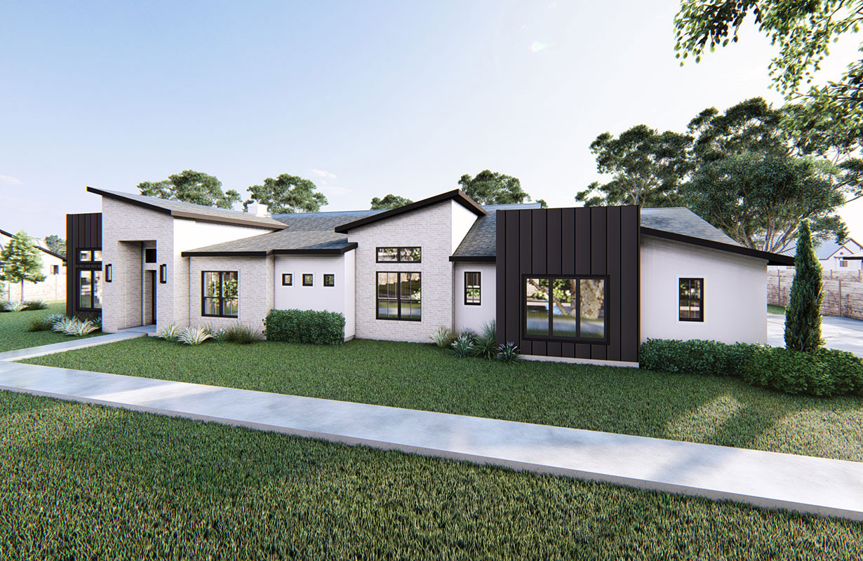A Texas custom modern home with sharp lines and warm materials. Sierra Classic Custom Homes makes homes for any personal style. 
